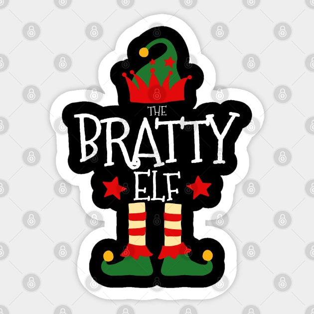 Bratty Elf Matching Family Group Christmas Party Pajamas Sticker by uglygiftideas